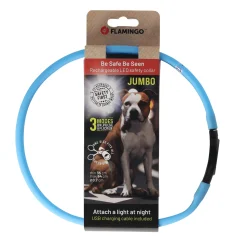 Flamingo Hondenriem<Halsband visio LED jumbo 7mm blauw