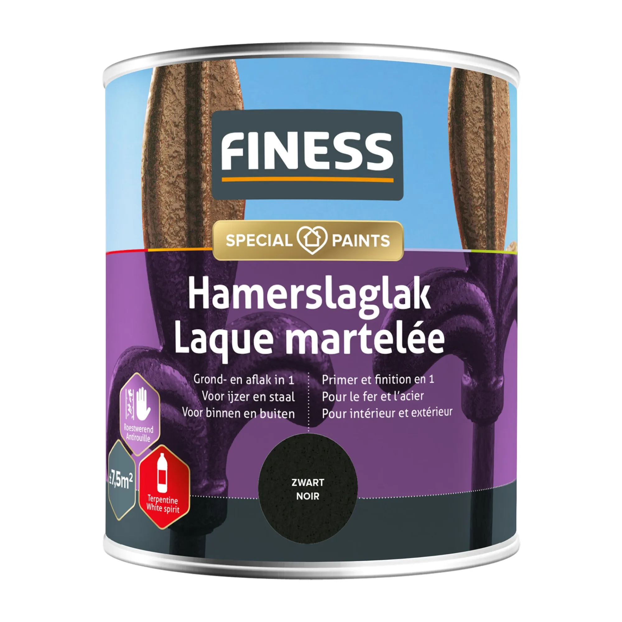 Finess Lakken<Hamerslag zwart 1487 750ml