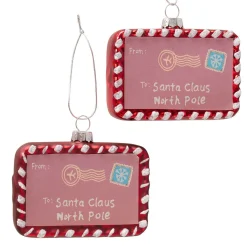 Boltze home Kerstballen|Kerstdecoratie<Hanger brief Santa 9x6cm