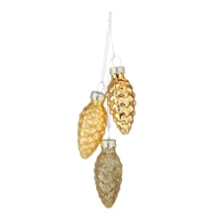 Mica Decorations Kerstdecoratie|Kerstballen<Hanger dennenappels groen goud