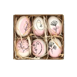 Natural Collections Pasen<Hanger ei naturel roze 6st