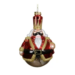 Decoris Kerstballen|Kerstdecoratie<Hanger glas notenkraker 15 cm