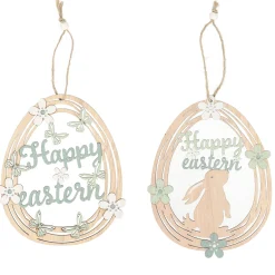Natural Collections Pasen<Hanger happy easter hout 19cm