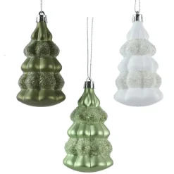 Decoris Kerstballen|Kerstdecoratie<Hanger kerstboom 9 cm groen