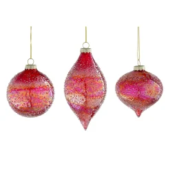Mica Decorations Kerstballen|Kerstdecoratie<Hanger ornament rood 8cm