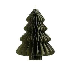 Decoris Kerstdecoratie|Kerstballen<Hanger papier boom groen 15 cm