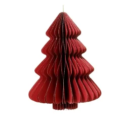 Decoris Kerstdecoratie|Kerstballen<Hanger papier boom rood 15 cm