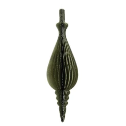 Decoris Kerstballen|Kerstdecoratie<Hanger papier pegel groen 80 cm