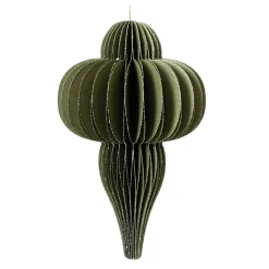Decoris Kerstballen|Kerstdecoratie<Hanger papier pegel groen 40 cm