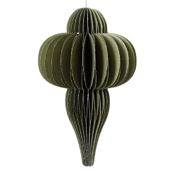 Decoris Kerstdecoratie|Kerstballen<Hanger papier pegel groen 15 cm