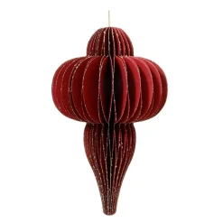 Decoris Kerstdecoratie|Kerstballen<Hanger papier pegel rood 40 cm