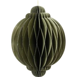 Decoris Kerstdecoratie|Kerstballen<Hanger papier pegel ui groen 15 cm