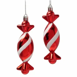 Boltze home Kerstdecoratie|Kerstballen<Hanger snoep Goody rood 11x3cm 2st