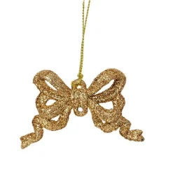 Decoris Kerstdecoratie|Kerstballen<Hanger strik goud 6 cm