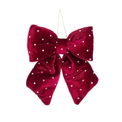 Mica Decorations Kerstdecoratie|Kerstballen<Hanger strik rood 15x17cm