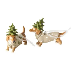 Boltze home Kerstdecoratie|Kerstballen<Hanger teckel Xander 10 x 8 cm