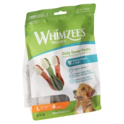 Whimzees Hondensnacks<Hondensnack dental tandenborstel L 6st
