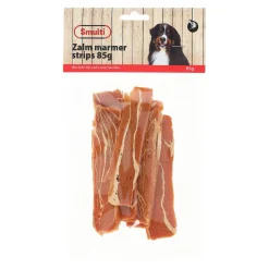 Smulti Hondensnacks<Hondensnack zalm marmer strips 85 g