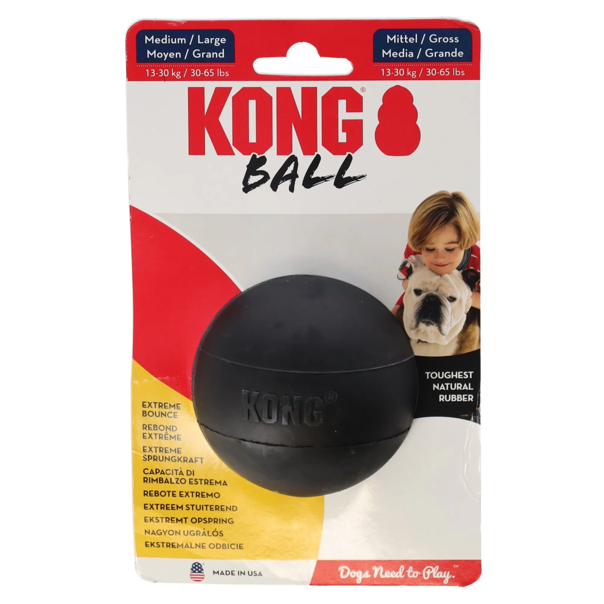 Kong Hondenspeelgoed<Hondenspeelgoed bal L zwart