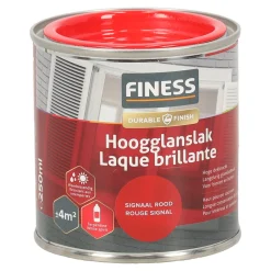 Finess Lakken<Hoogglans signaal rood 1431 250ml