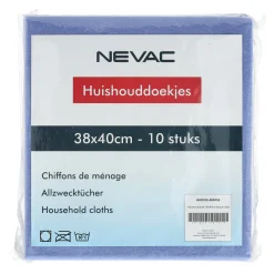 Nevac Schoonmaken<Huishouddoek 38 x 40 cm blue 10st