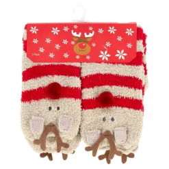 Kerstkleding<Huissok rendier gestreept one size