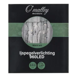 O'malley Kerstverlichting<Ijspegelverlichting 960 LED warm wit