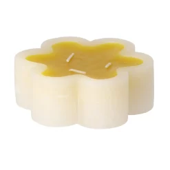 Decoris Kaarsen<Kaars bloem geel 12 x 4 cm