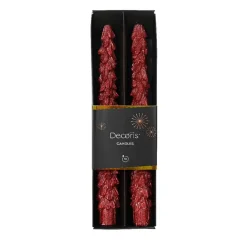 Decoris Kerstdecoratie<Kaars diner boom 25 cm rood 2st.