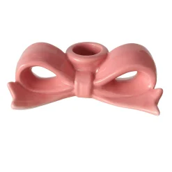 Boltze home Kaarsen<Kaarshouder Bow roze 11x4cm