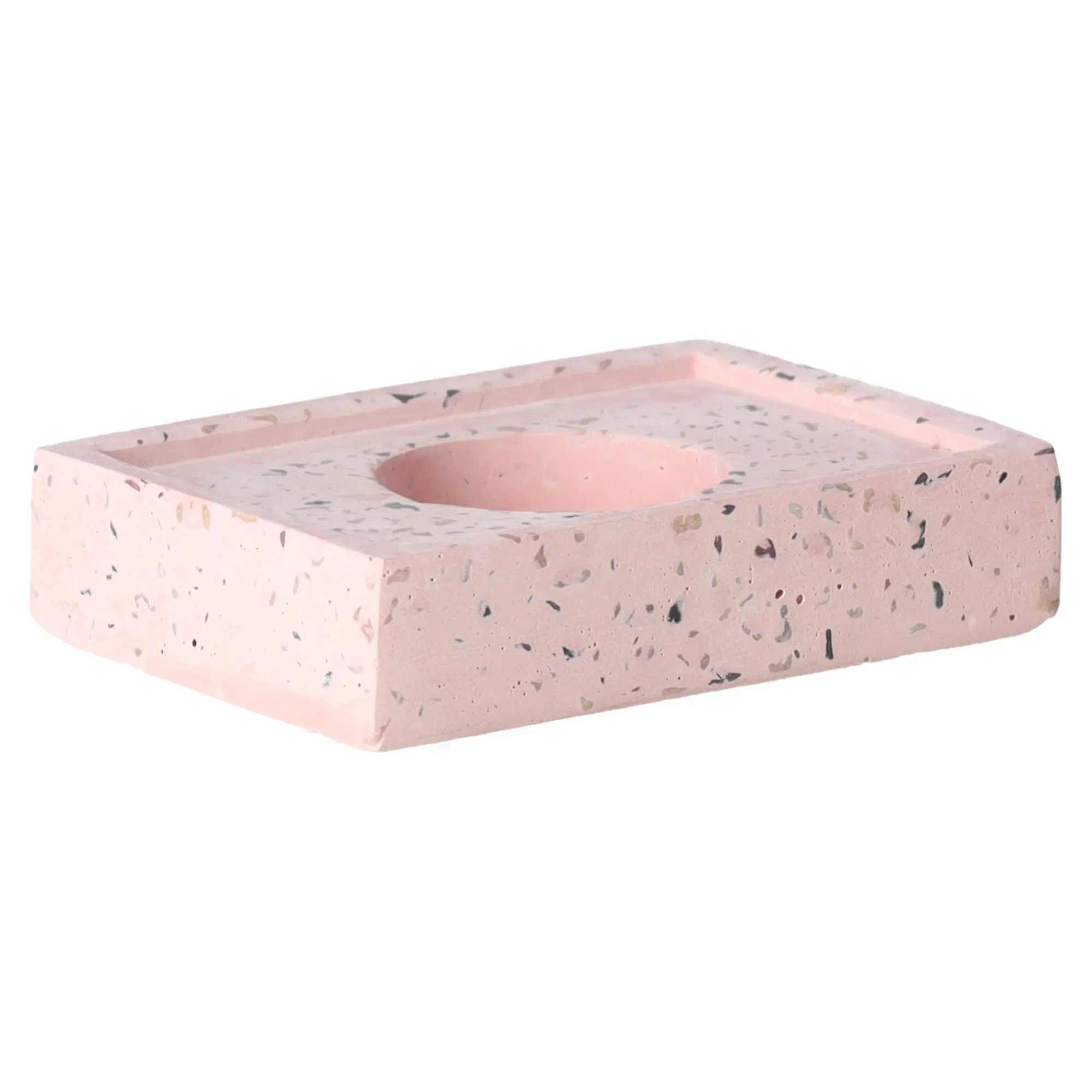 Natural Collections Kaarsen<Kaarshouder cement roze 10 x 7 x 2 cm