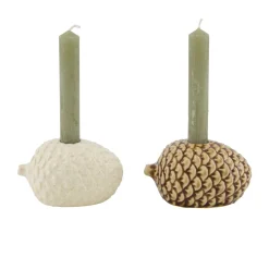Natural Collections Woondecoratie<Kaarshouder dennappel 11x8x6cm