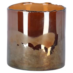 Natural Collections Kaarsen<Kaarshouder glas bruin 12 cm