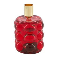 Natural Collections Woondecoratie<Kaarshouder glas rood 8 x 12 cm