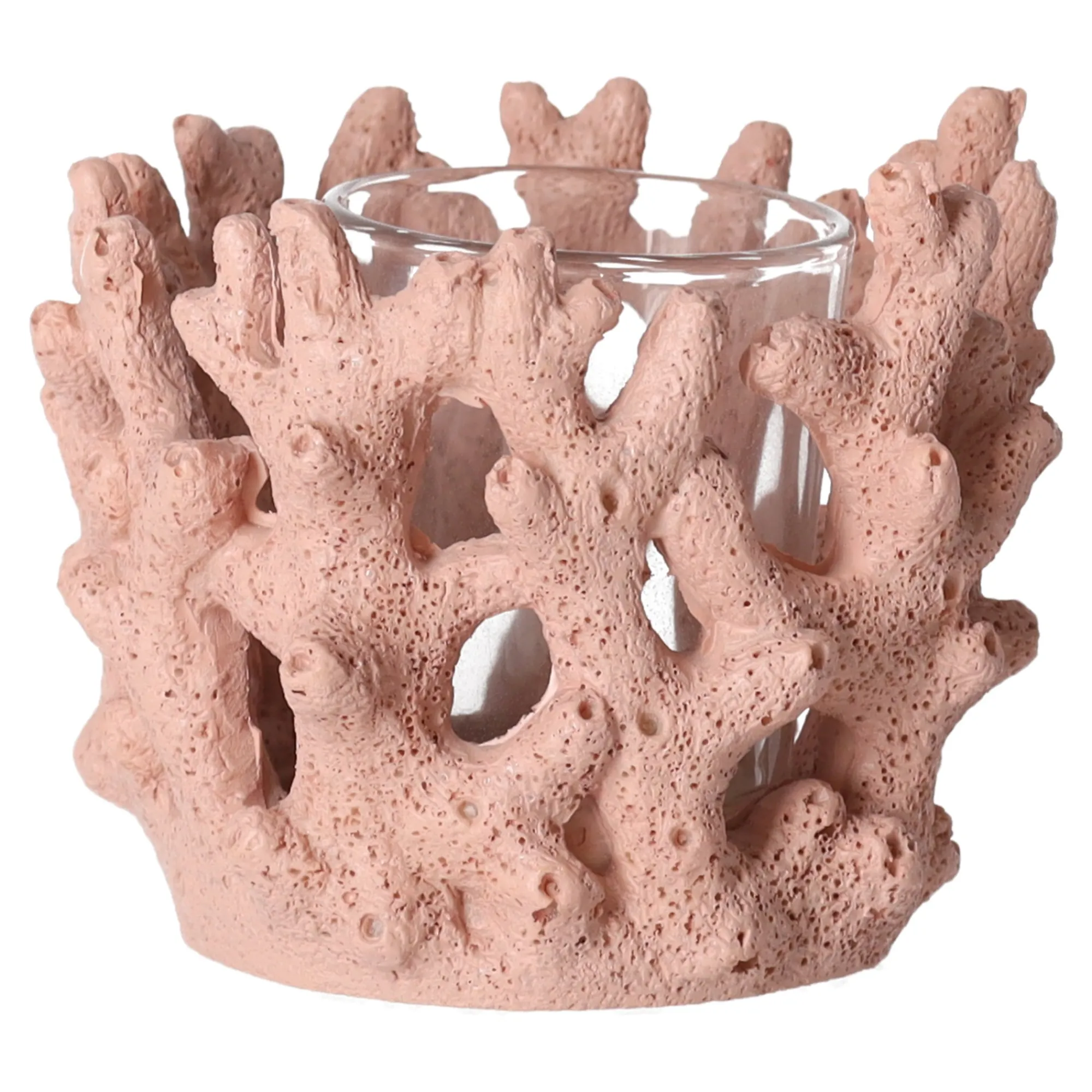Natural Collections Kaarsen<Kaarshouder koraal polyresin 9 x 9 x 8 cm 2ss