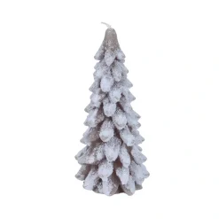 Decoris Kerstdecoratie<Kaars kerstboom licht bruin 16,5 cm