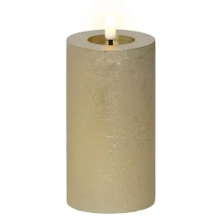 Lumineo Kaarsen|Kerstdecoratie<Kaars led glitter goud 15 cm