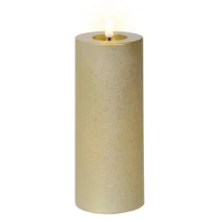 Lumineo Kerstdecoratie<Kaars led glitter goud 19 cm