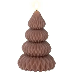 Lumineo Kerstdecoratie<Kaars led kerstboom bruin 13 cm