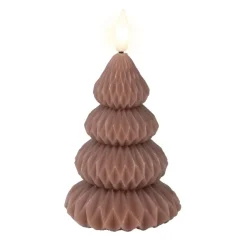 Lumineo Kerstdecoratie<Kaars led kerstboom bruin 10 cm