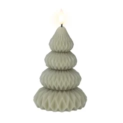 Lumineo Kerstdecoratie<Kaars led kerstboom groen 13 cm