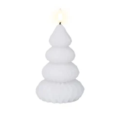 Lumineo Kerstdecoratie<Kaars led kerstboom wit 13 cm