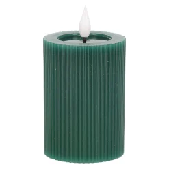 O'malley Kaarsen<Kaars rib melt LED 7 x 10 cm donkergroen