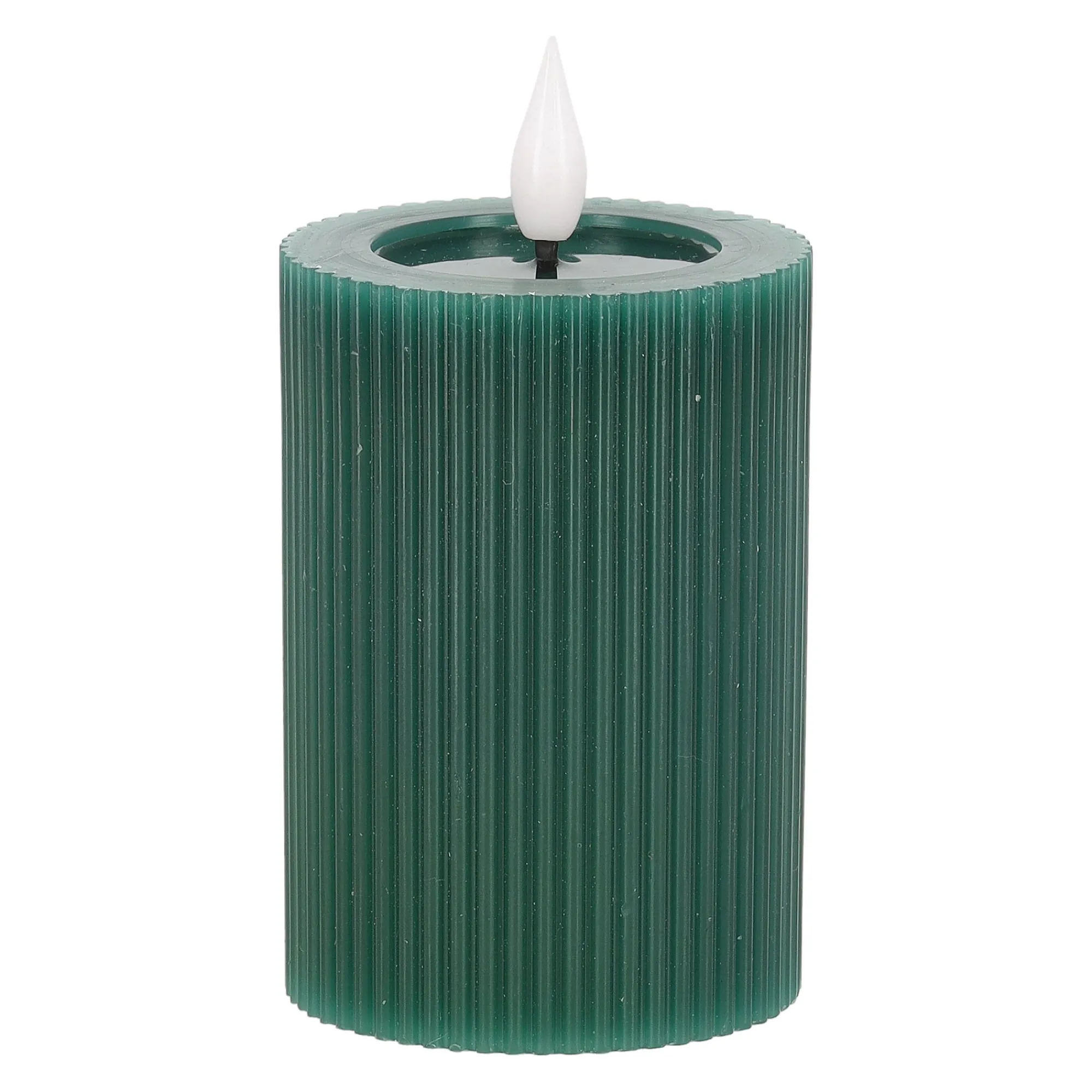 O'malley Kaarsen<Kaars rib melt LED 7 x 10 cm donkergroen