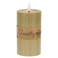 O'malley Kaarsen<Kaars rib melt LED 7 x 12 cm goud
