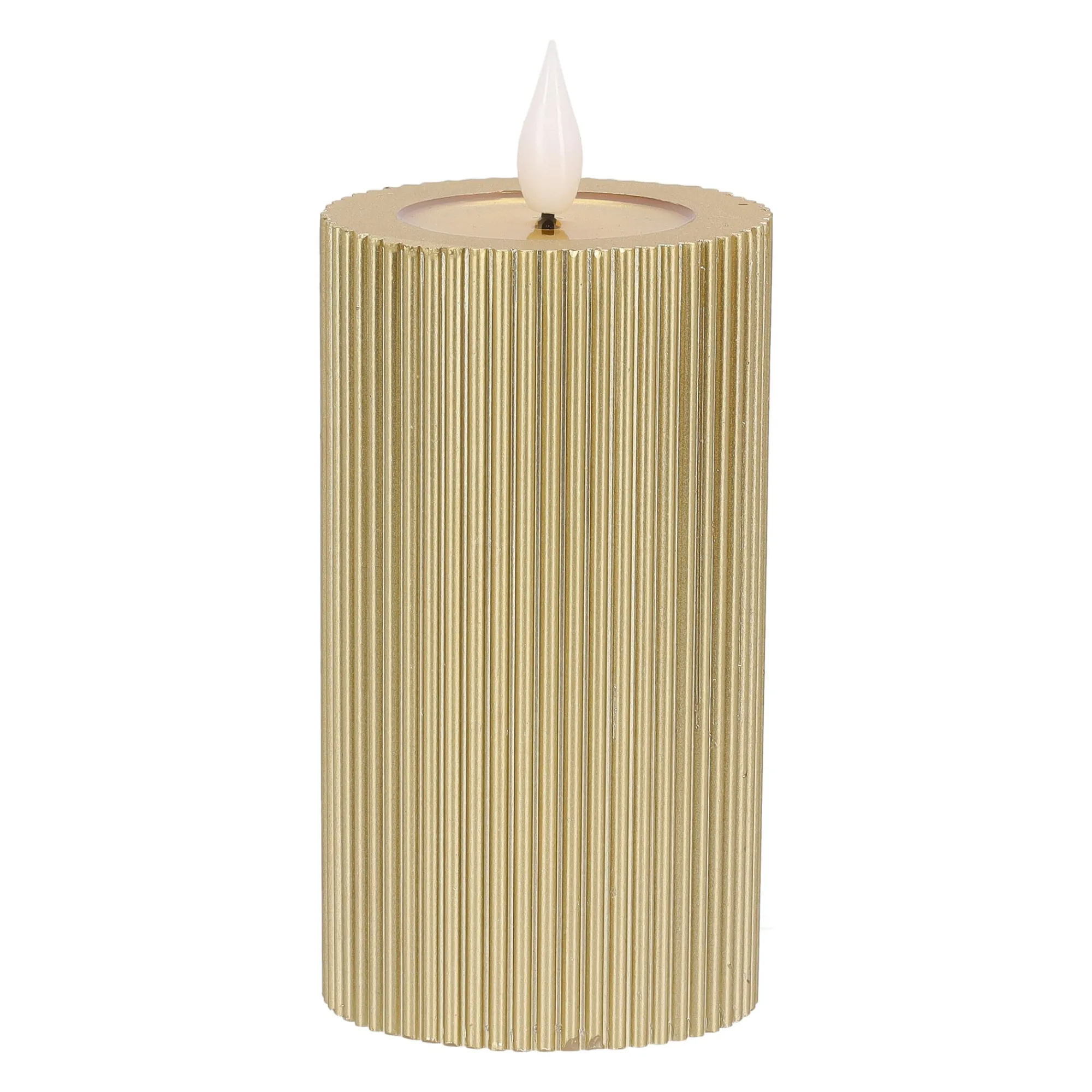 O'malley Kaarsen<Kaars rib melt LED 7 x 12 cm goud