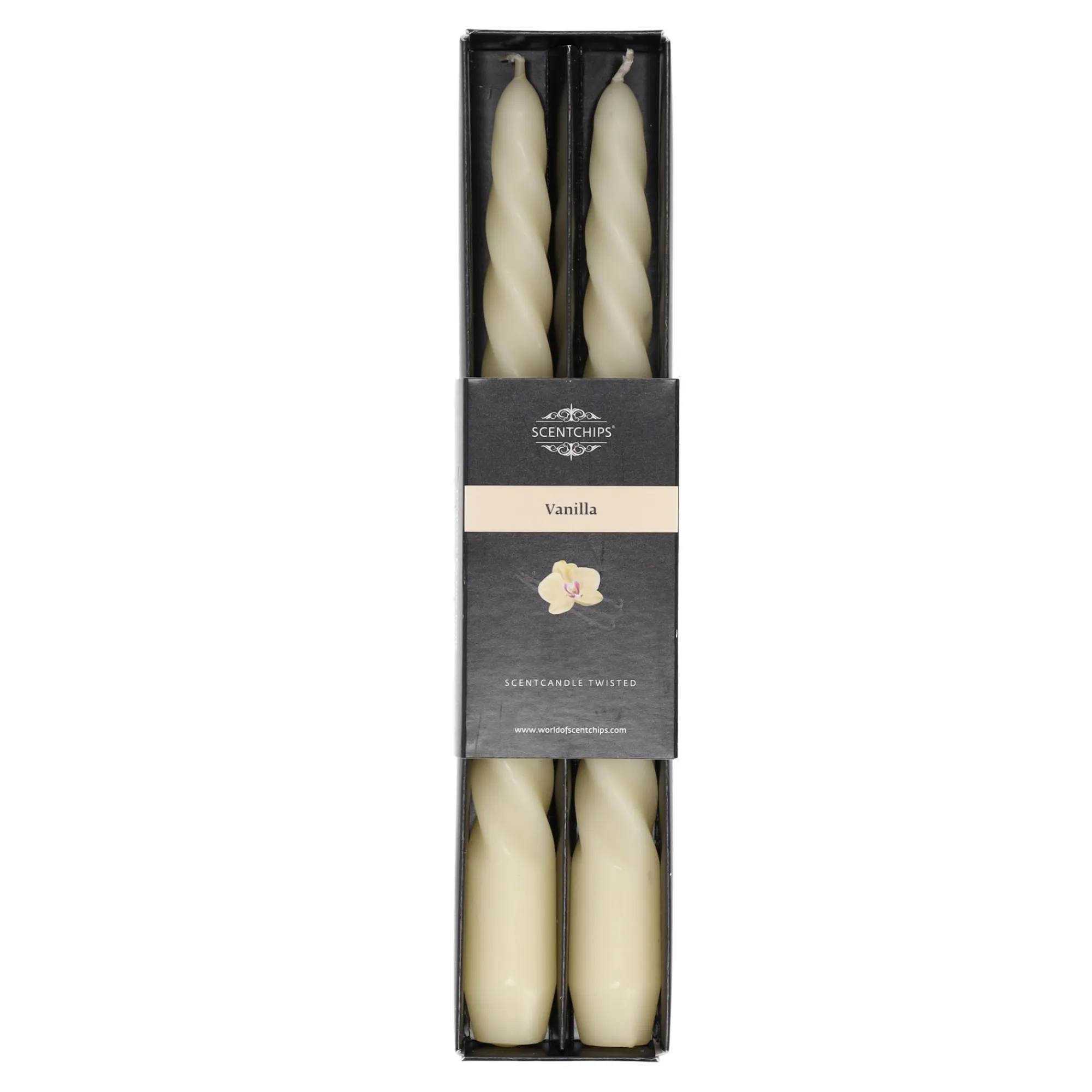 Scentchips Kaarsen<Kaars twist Vanilla 2 stuks