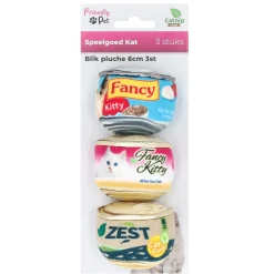 Friendly Pet Kattenspeeltjes<Kattanspeeltje blik pluche 6 cm 3st.