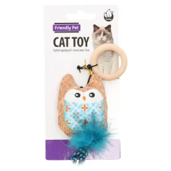 Friendly Pet Kattenspeeltjes<Kattenspeeltje kruk uil+koord assorti