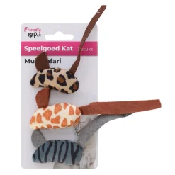 Friendly Pet Kattenspeeltjes<Kattenspeeltje muis safari 3st FP